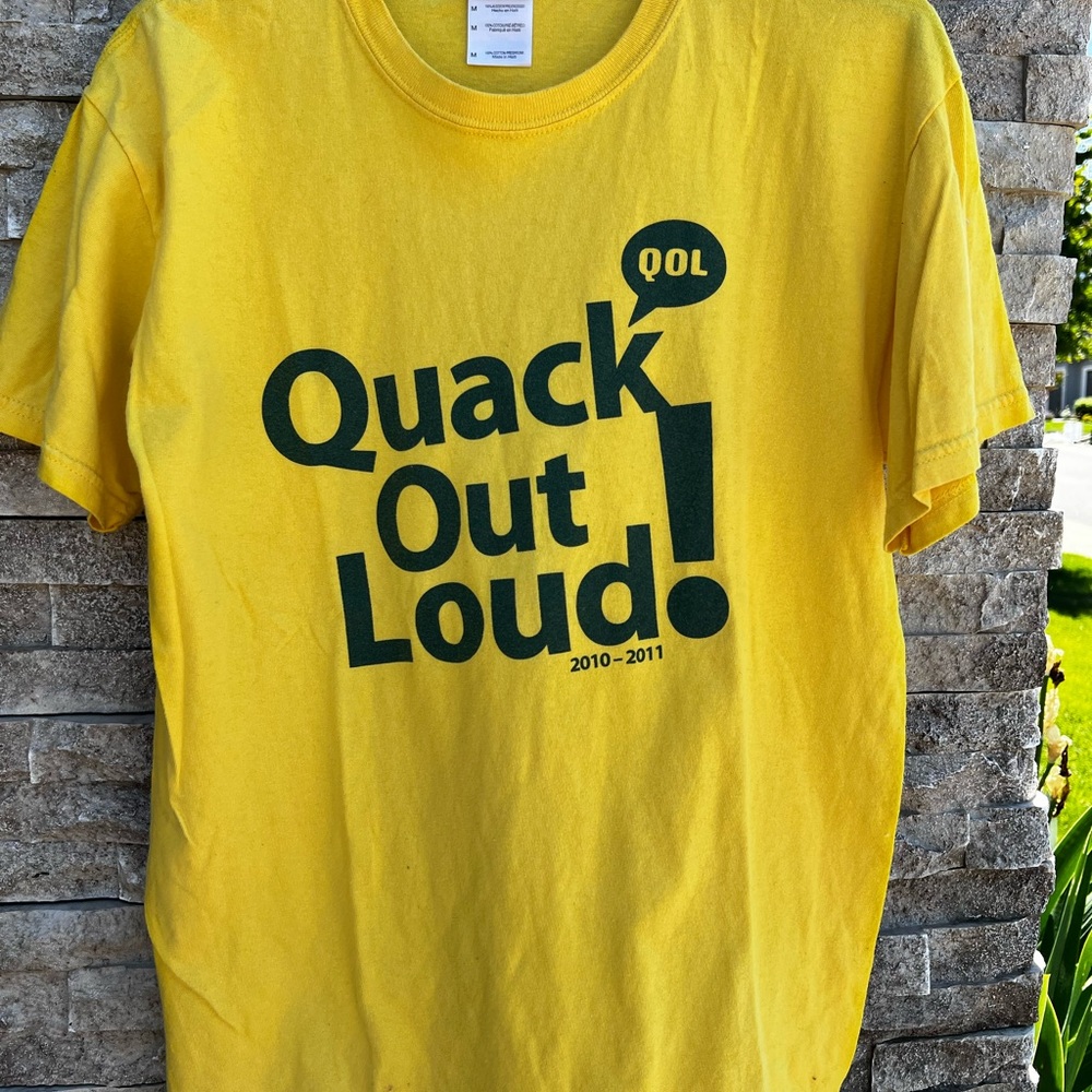 Oregon Ducks gear, Gildan Yellow Short Sleeve Tee Quack Out Loud!